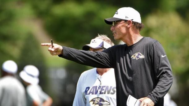 Baltimore Ravens offensive coordinator Marc Trestman