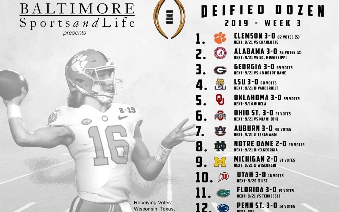 BSL Deified Dozen: 2019 College Football Week 3 Poll