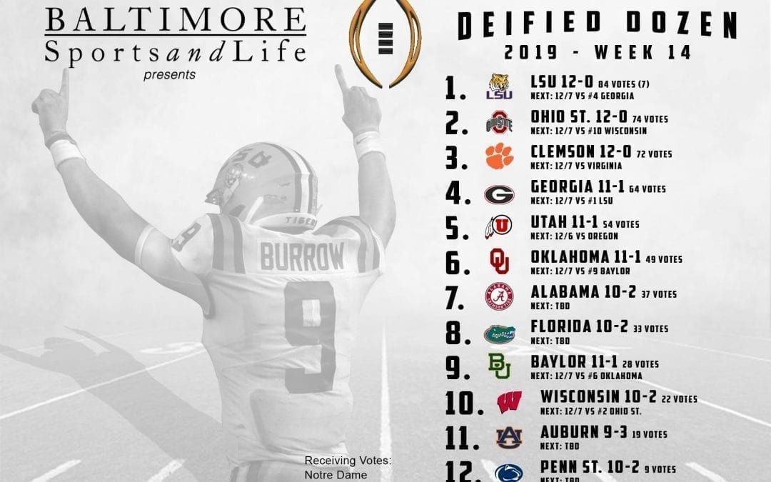 BSL Deified Dozen: 2019 College Football Week 14 Poll