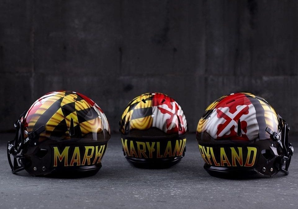 Maryland Terps football helmets