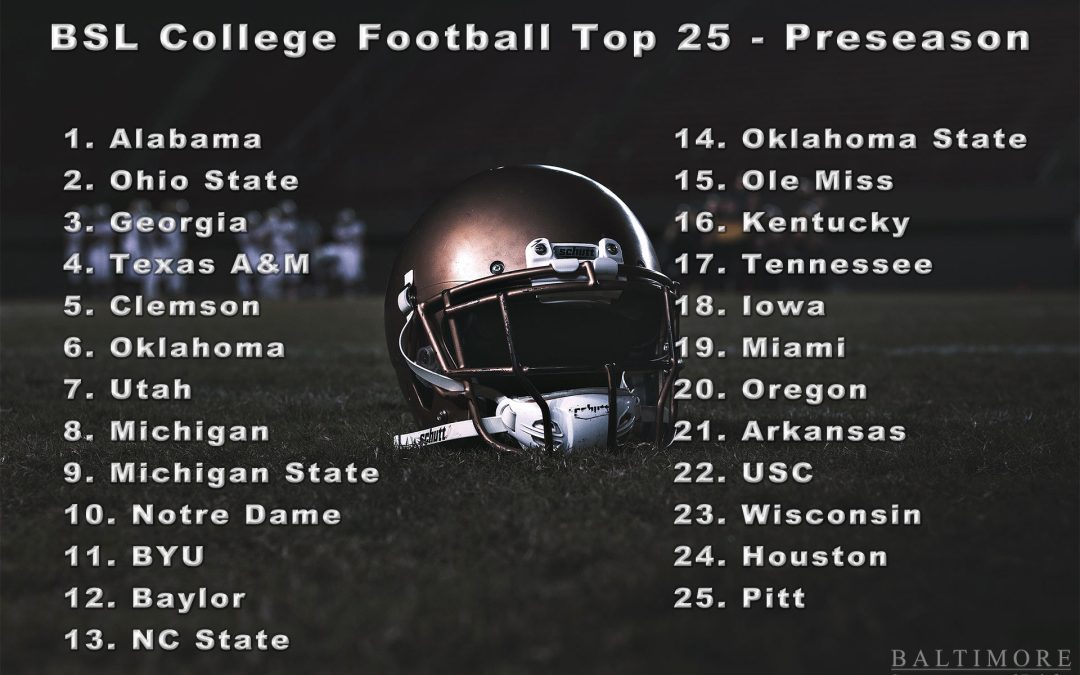 College Football 2022 Top 25 (Preseason) Baltimore Sports and Life